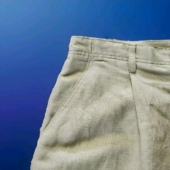 NWT VTG Sigrid Olsen Linen Blend Shorts Size 10 Color Key Lime - Picture 2 of 13